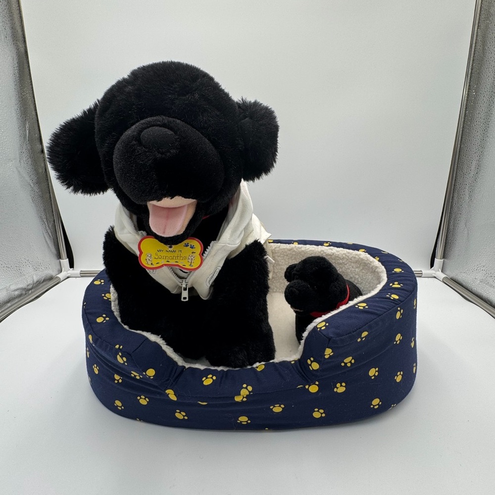 Build A Bear Retired Black Lab Dog Plush Lot Puppy With Bed